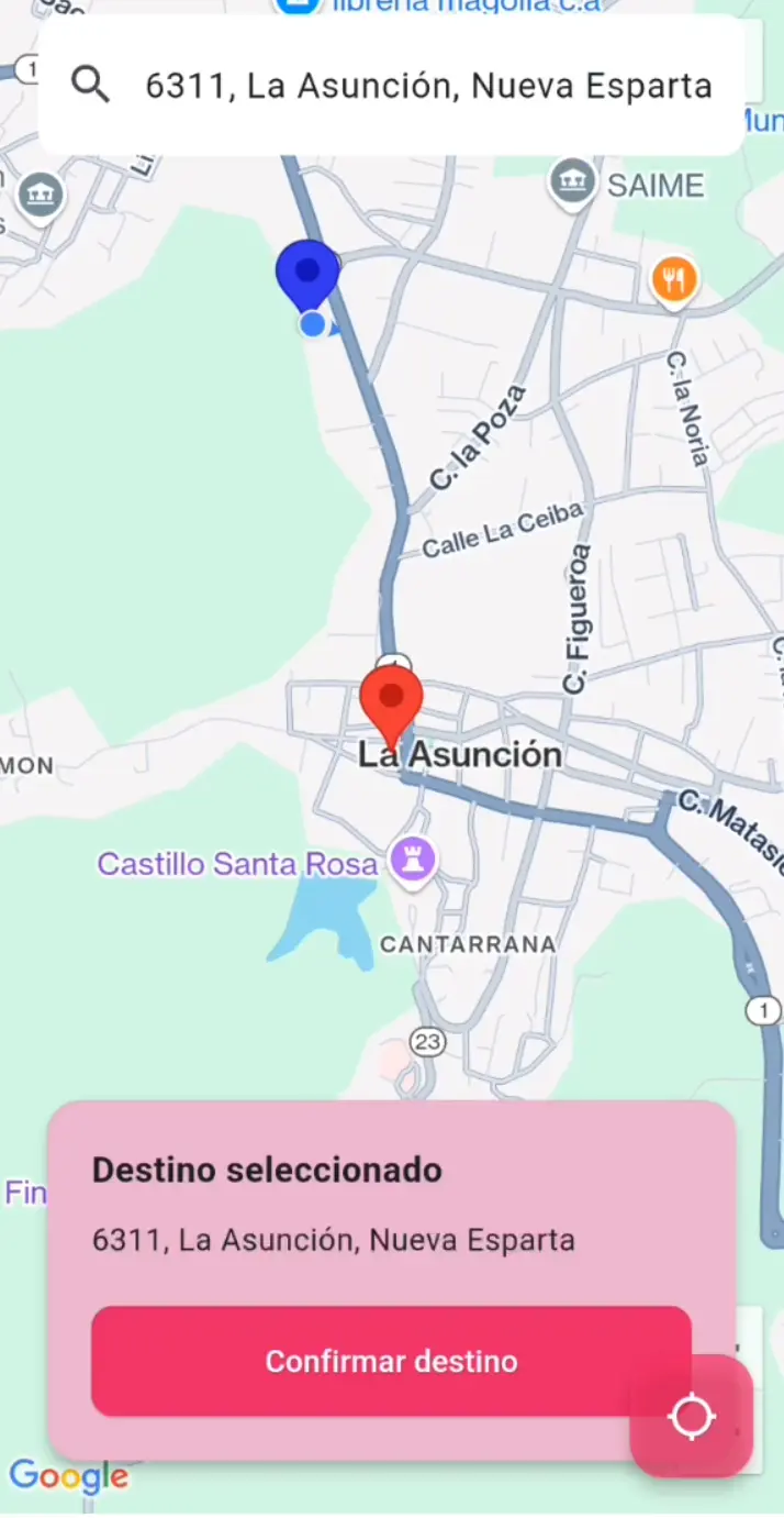 Pantalla de la aplicación Pink